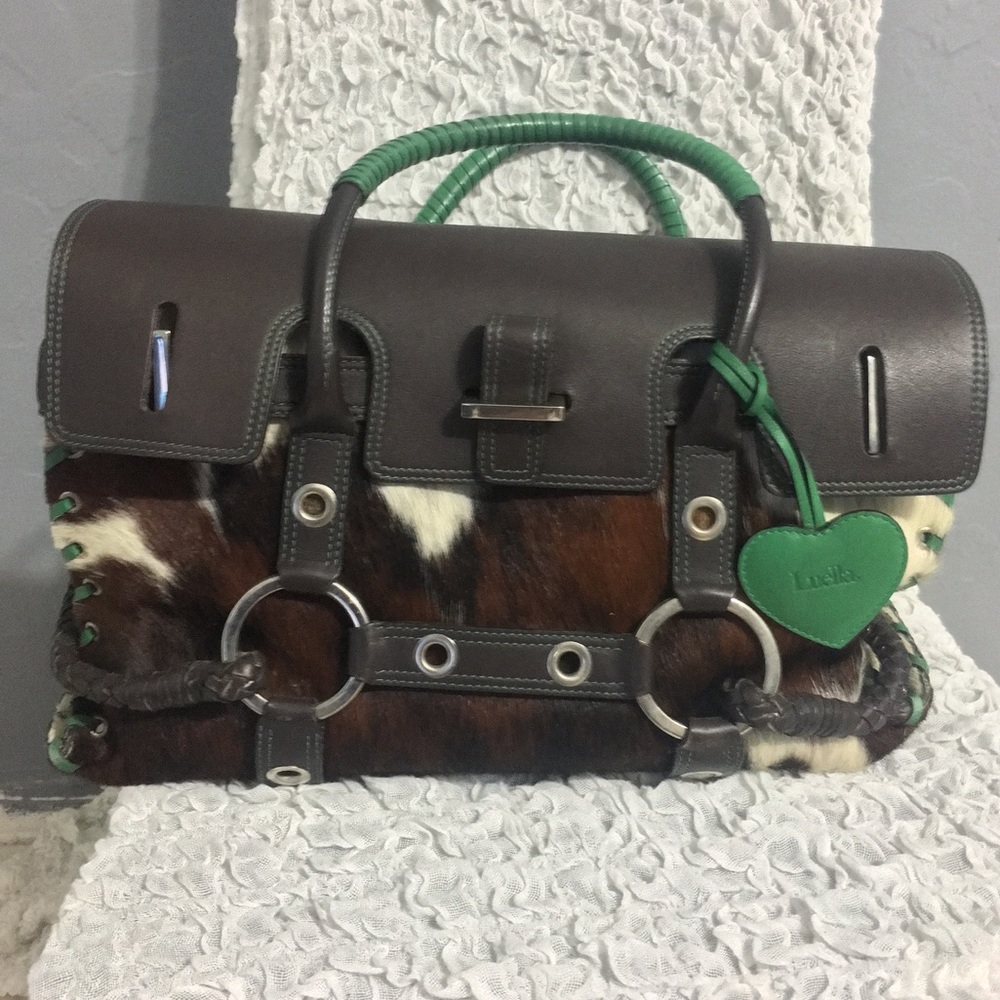 LUELLA BARTLEY CALF HAIR LEATHER HANDBAG (SATCHEL)